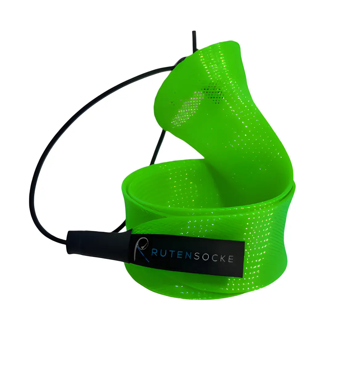 Rutensocke Allround M 3-Teiler (80cmx45mm Rutenschutz für 3-tlg. Ruten bis 390cm) - Neon-Gruen