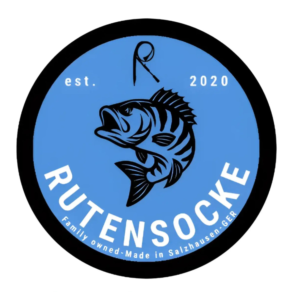 Rutensocke Aufkleber rund in 8.5cm Durchmesser - Barsch