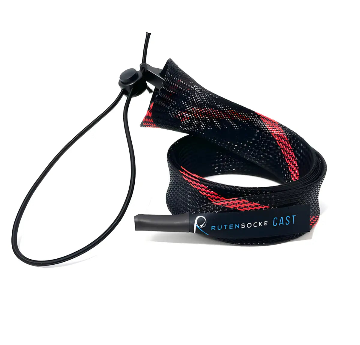 Rutensocke Cast S (140cmx32mm Rutenschutz für 1-tlg. Ruten bis 1,8m) - Schwarz-Rot