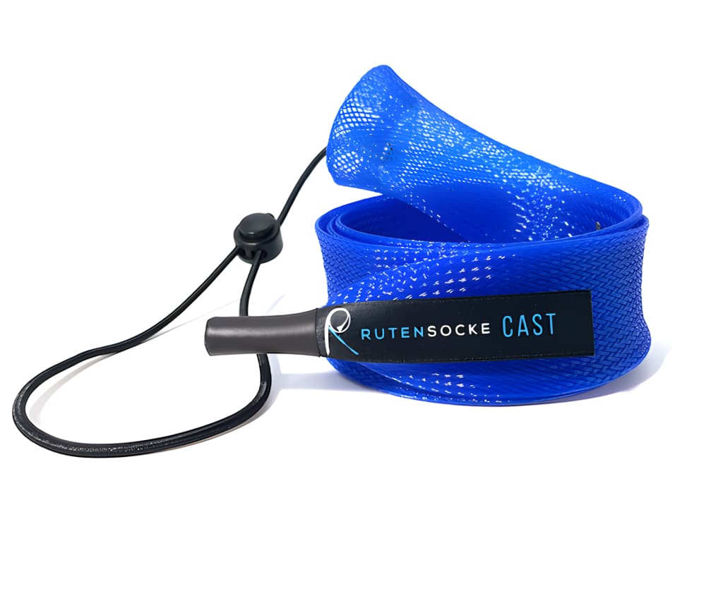 Rutensocke Cast S 2-Teiler (60cmx38mm Rutenschutz für 2-tlg. Ruten bis 200cm) - Blau
