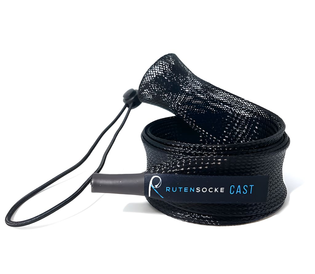 Rutensocke Cast S 2-Teiler (60cmx38mm Rutenschutz für 2-tlg. Ruten bis 200cm) - Schwarz