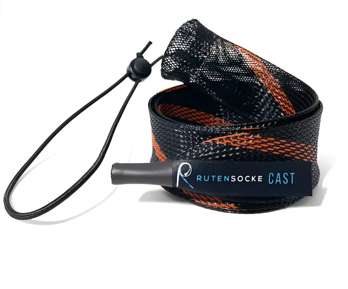 Rutensocke Cast SW (140cmx38mm Rutenschutz für 1-tlg. Ruten bis 1,8m) - Schwarz-Orange
