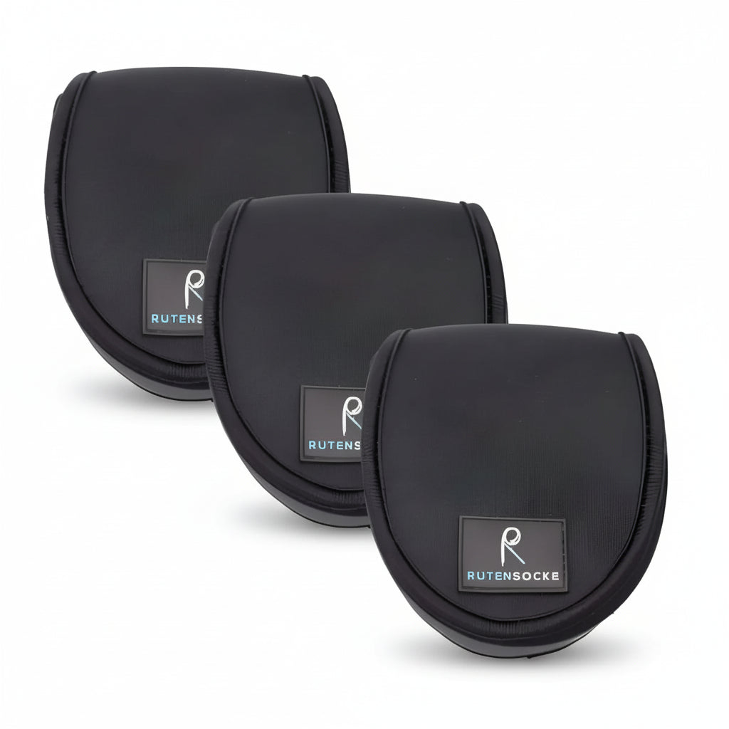 Rutensocke Rollentasche Fly M 3er Pack (Rollenschutz für Fliegenrollen Größe 8-10 / 11cm)