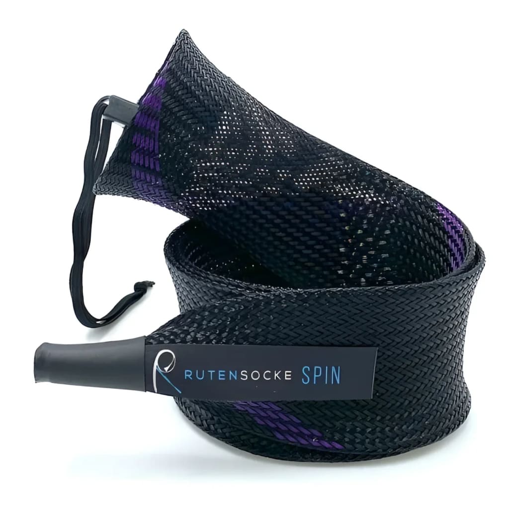 Rutensocke Spin M 2-Teiler (75cmx45mm Rutenschutz für 2-tlg. Ruten bis 240cm) - Violett-Schwarz