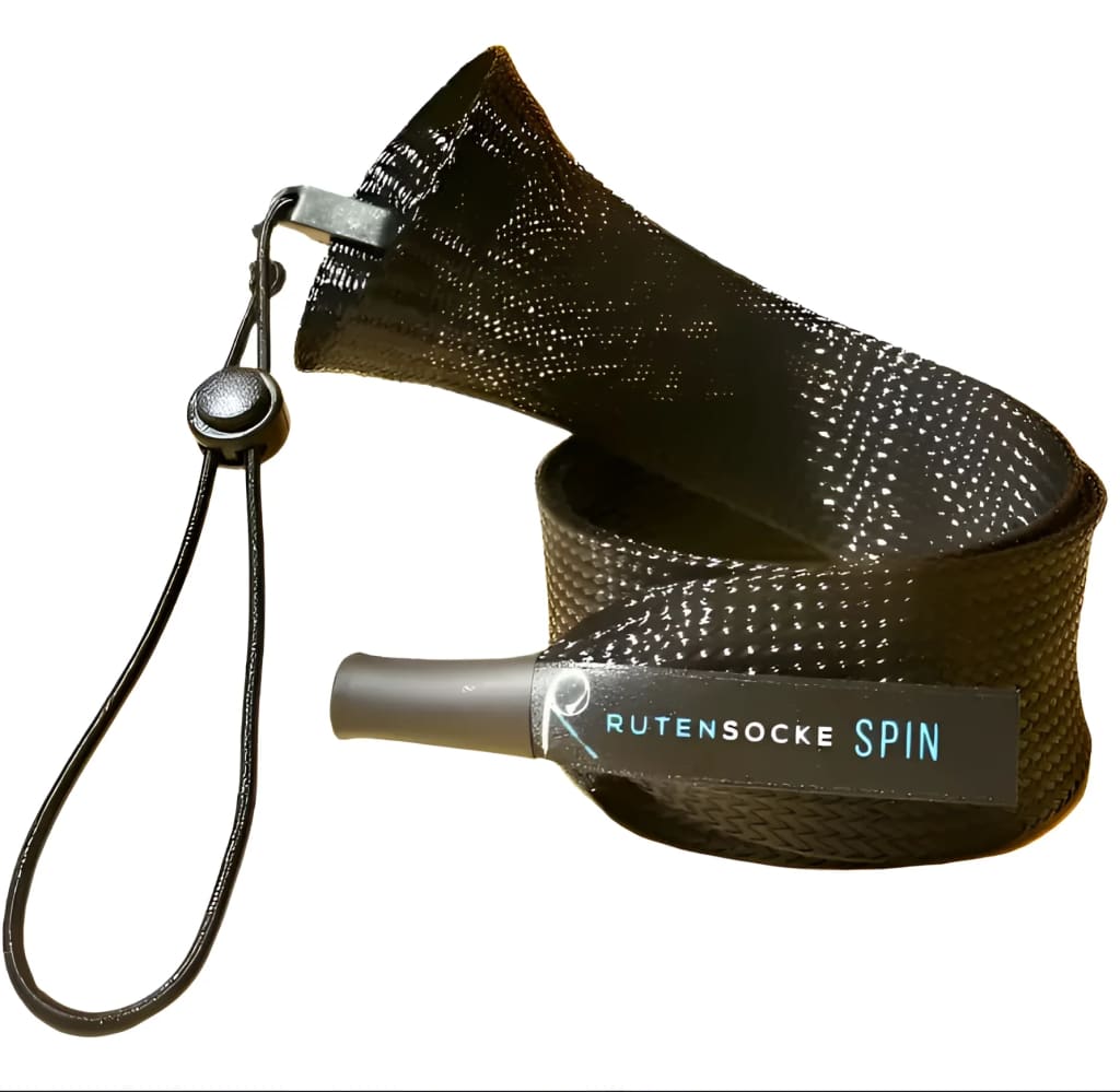Rutensocke Spin M 2-Teiler (75cmx45mm Rutenschutz für 2-tlg. Ruten bis 240cm) - Schwarz