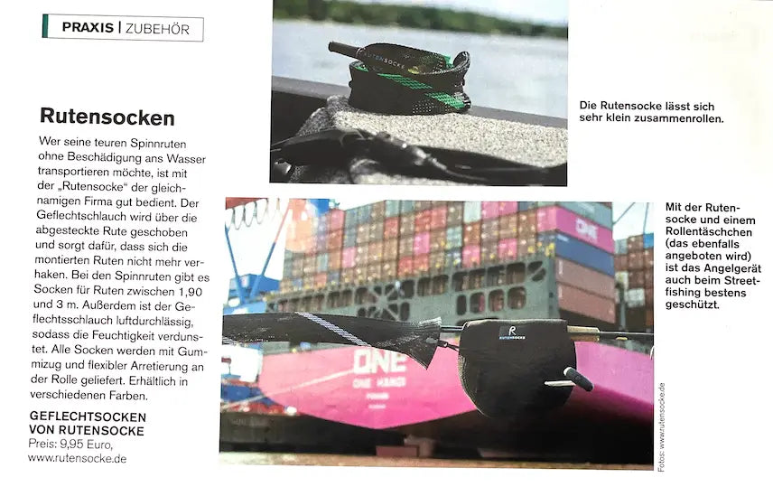 Rutensocke in der Angelwoche und im Blinker