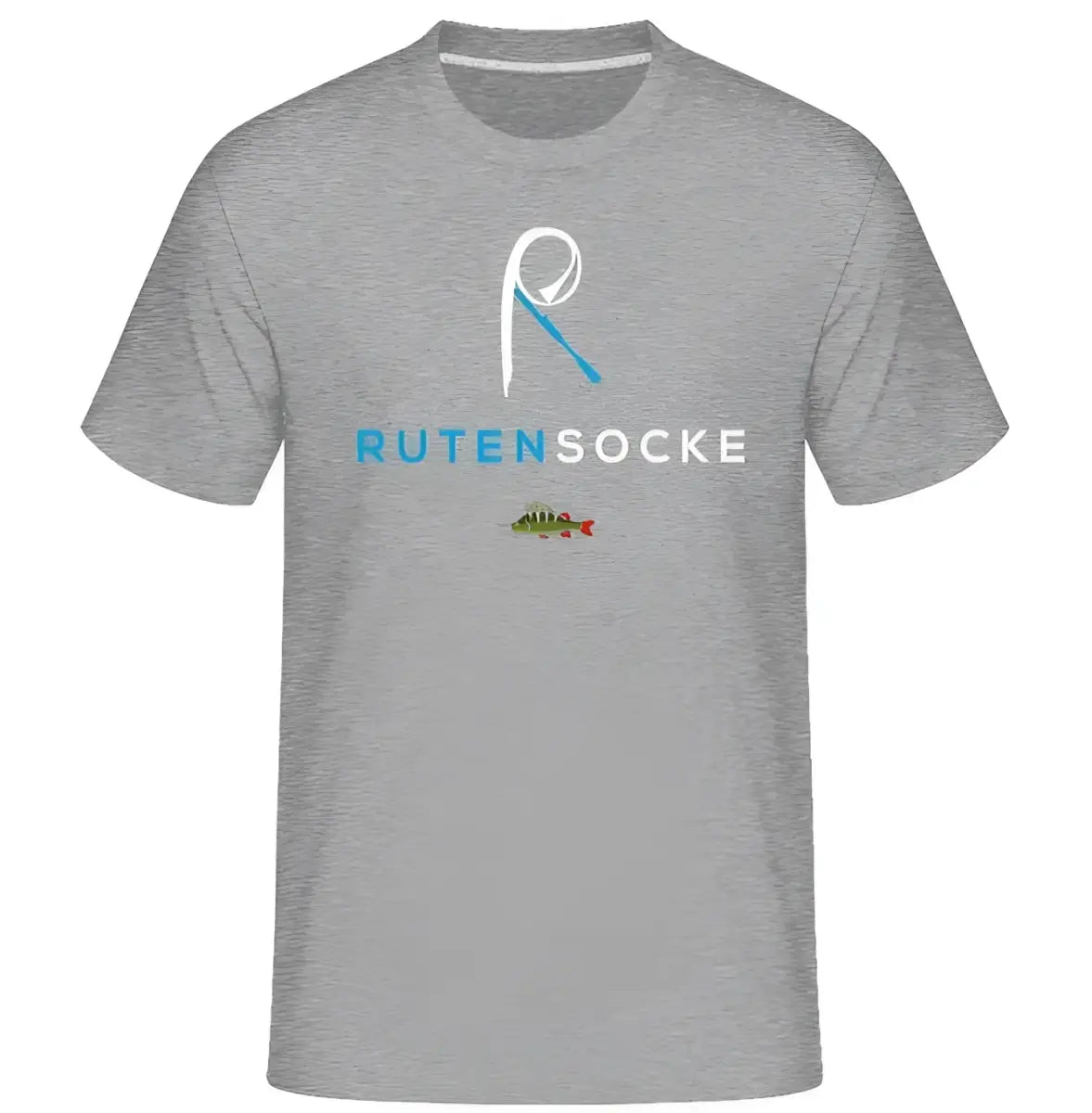 Organic T-Shirt Grau optional mit Zielfisch (Ausverkauf Restbestand)