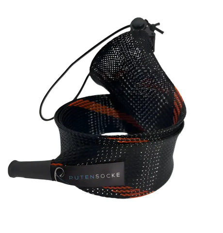 Rutensocke Allround L 3-Teiler (90cmx45mm Rutenschutz für 3-tlg. Ruten bis 420cm) - Schwarz-Orange