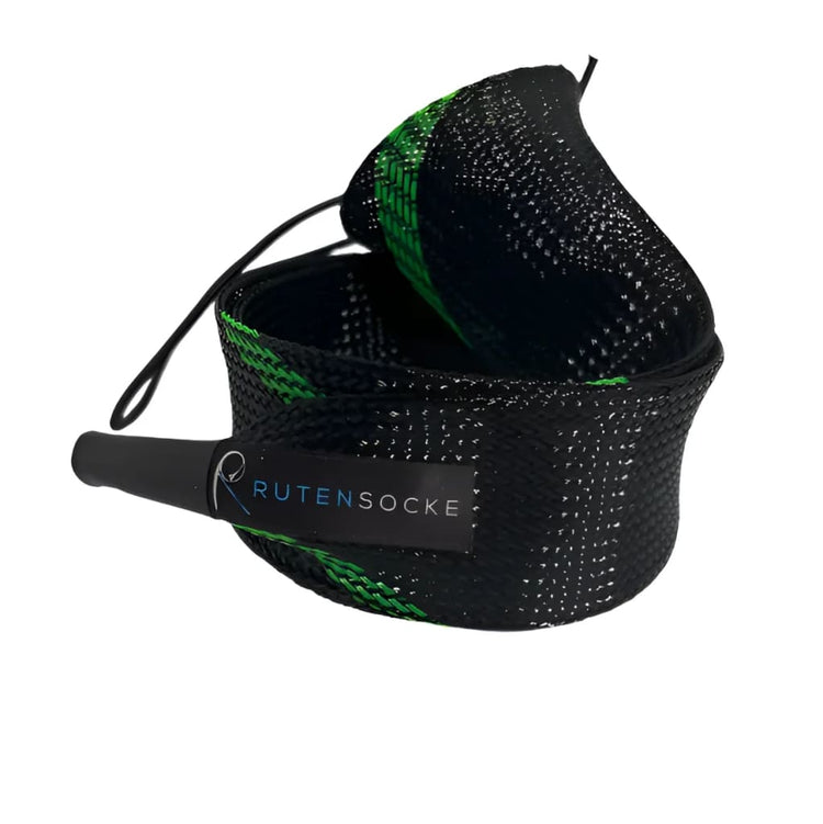 Rutensocke Allround S 3-Teiler (70cmx45mm Rutenschutz für 3-tlg. Ruten bis 360cm) - Gruen-Schwarz