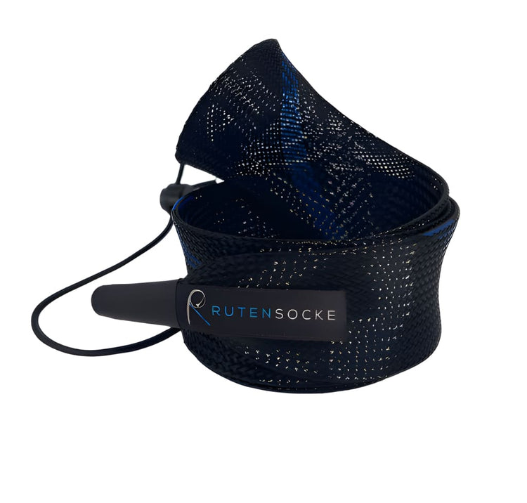 Rutensocke Allround S 3-Teiler (70cmx45mm Rutenschutz für 3-tlg. Ruten bis 360cm) - Blau-Schwarz