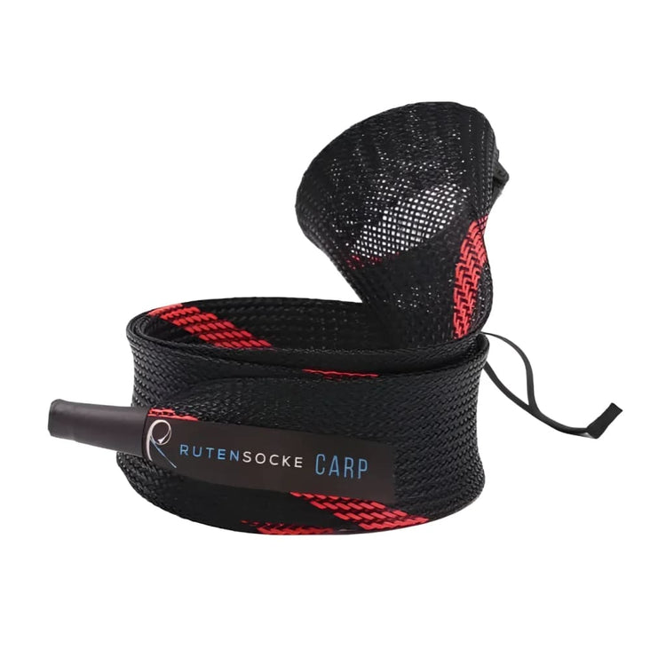 Rutensocke Carp M 2-Teiler (105cmx45mm Rutenschutz für 2-tlg. Ruten bis 330cm) - Rot-Schwarz