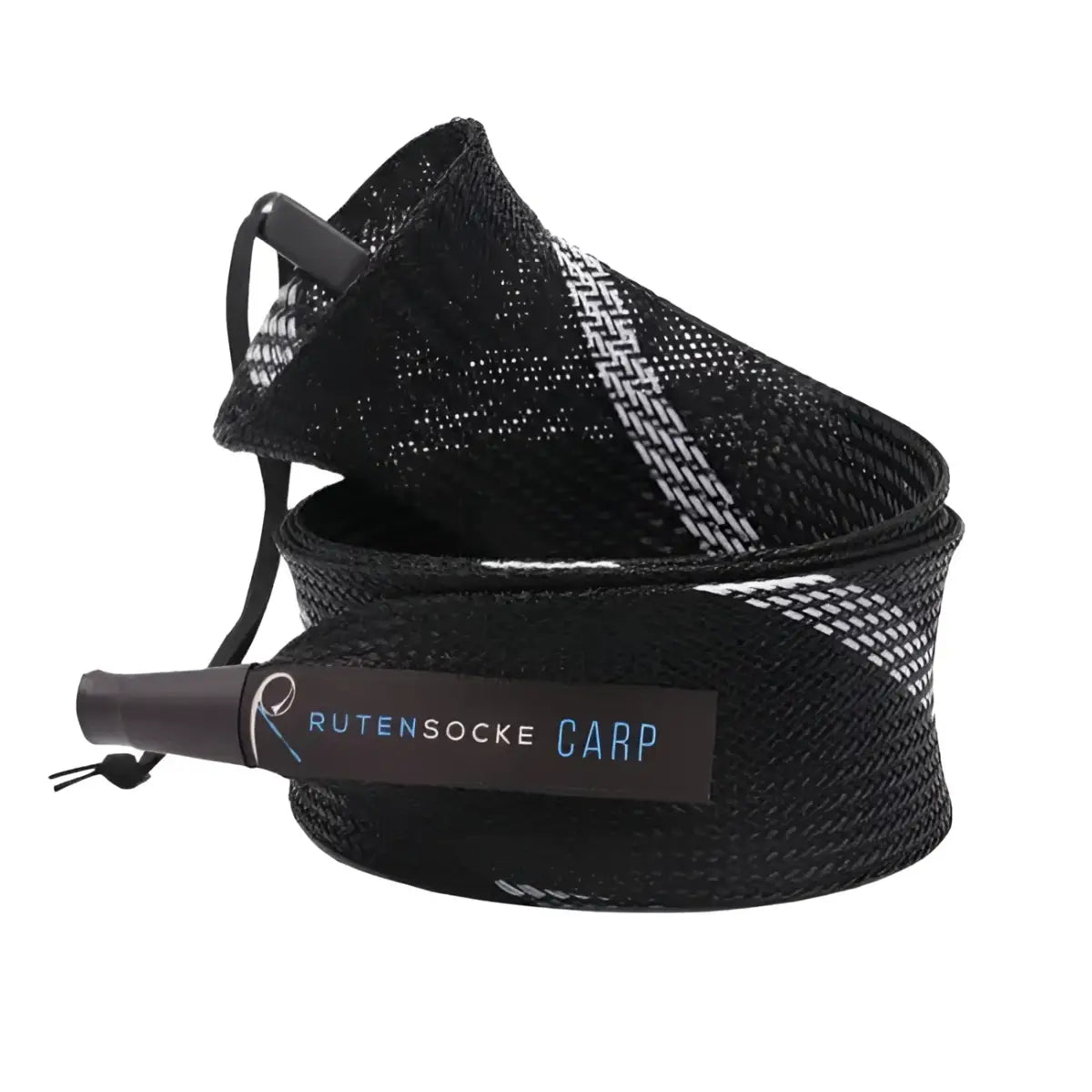 Rutensocke Carp M 2-Teiler (105cmx45mm Rutenschutz für 2-tlg. Ruten bis 330cm) - Schwarz-Weiss