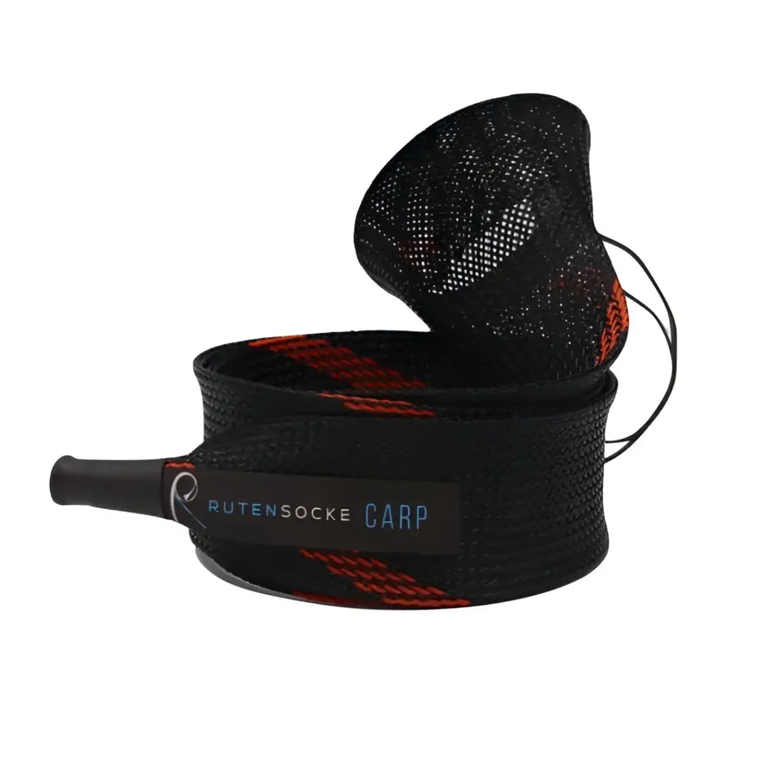 Rutensocke Carp S 2-Teiler (100cmx45mm Rutenschutz für 2-tlg. Ruten bis 3,0m) - Orange-Schwarz