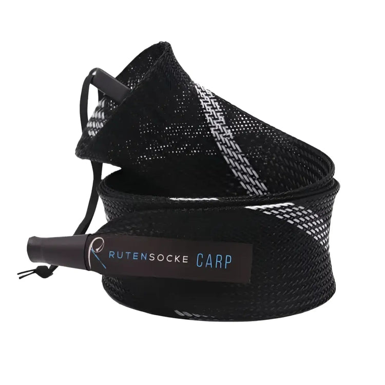 Rutensocke Carp S 2-Teiler (100cmx45mm Rutenschutz für 2-tlg. Ruten bis 3,0m) - Weiss-Schwarz