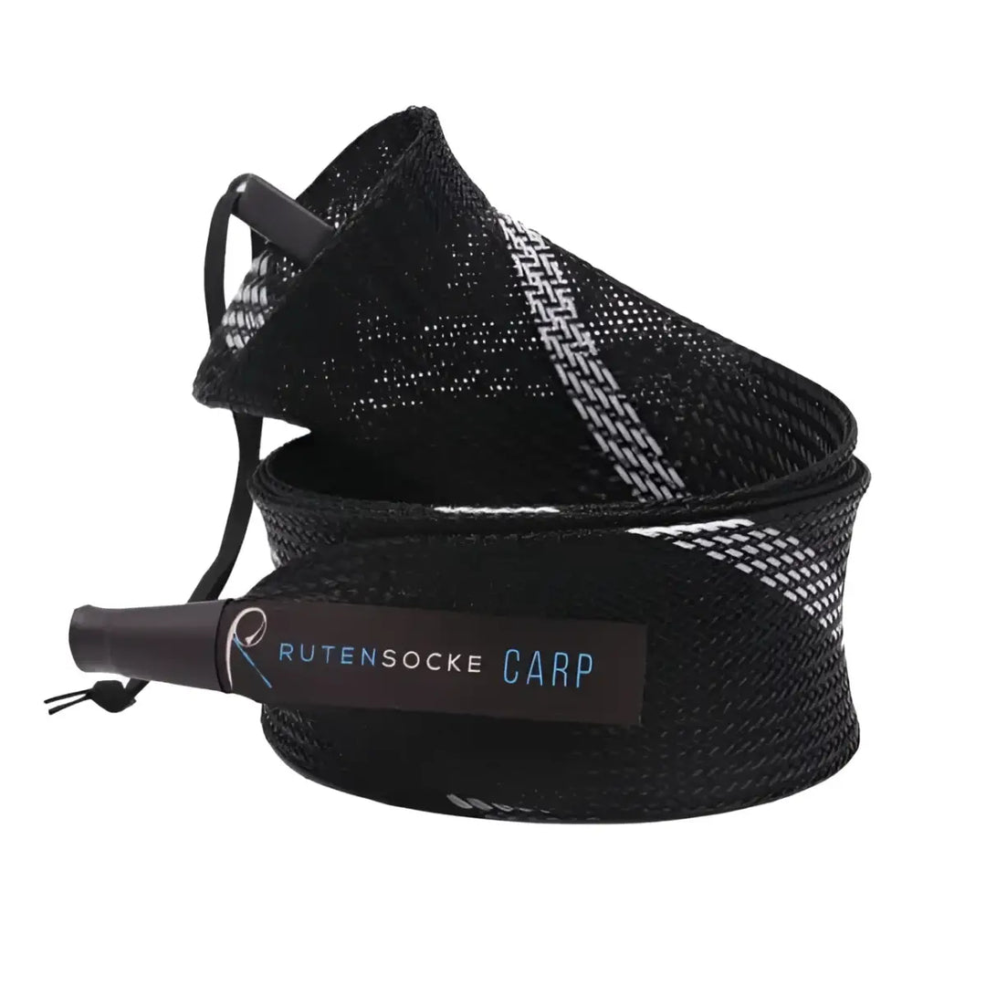 Rutensocke Carp S 2-Teiler (100cmx45mm Rutenschutz für 2-tlg. Ruten bis 3,0m) - Weiss-Schwarz