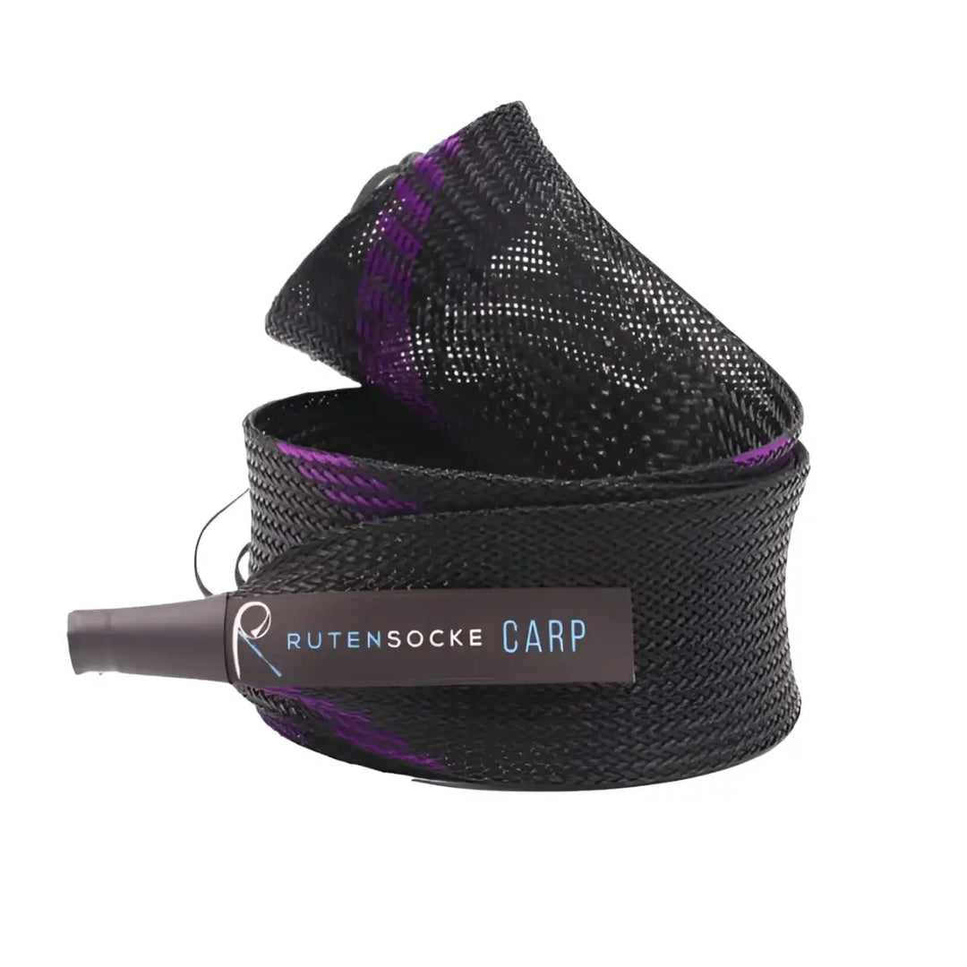 Rutensocke Carp S 2-Teiler (100cmx45mm Rutenschutz für 2-tlg. Ruten bis 3,0m) - Violett-Schwarz