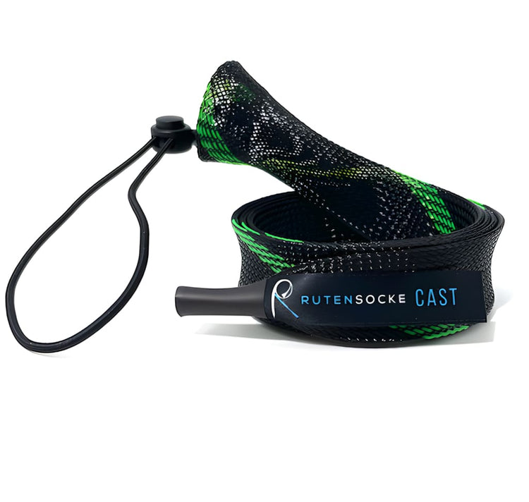 Rutensocke Cast L (180cmx32mm Rutenschutz für 1-tlg. Ruten bis 2,20m) - Gruen-Schwarz
