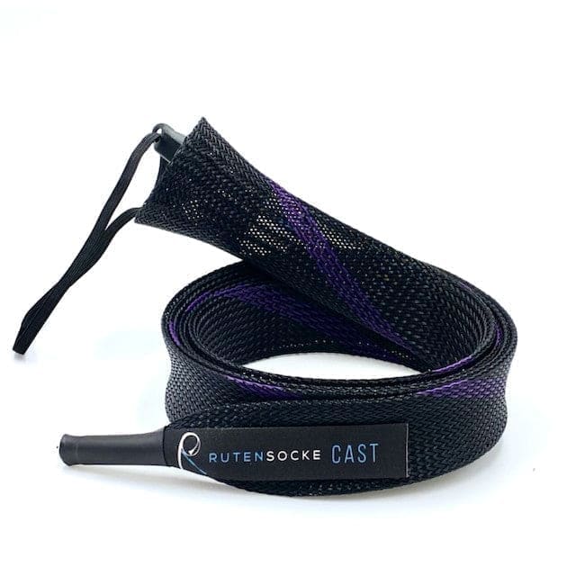 Rutensocke Cast L (180cmx32mm Rutenschutz für Ruten bis 2,20m) - Violett-Schwarz