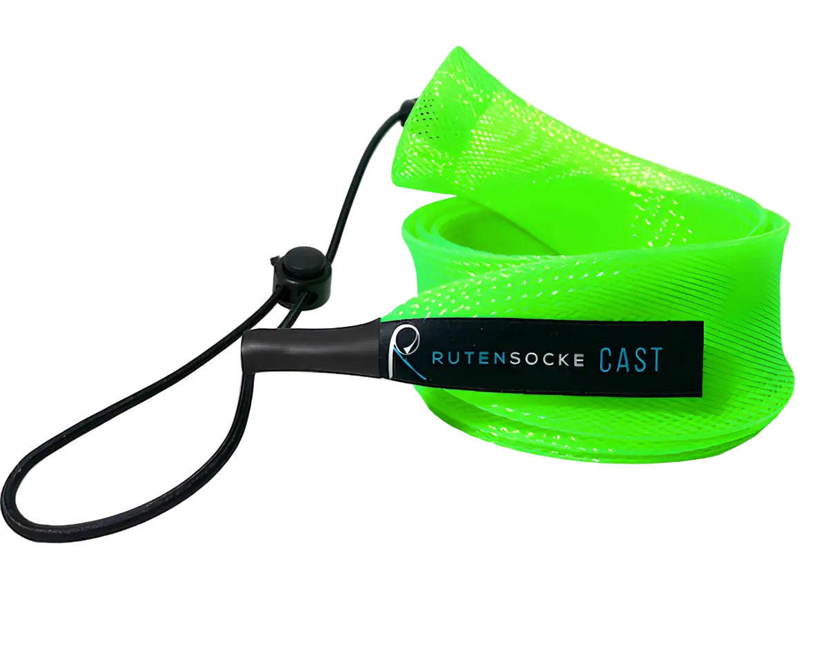 Rutensocke Cast LW (180cmx38mm Rutenschutz für 1-tlg. Ruten bis 2,20m) - Neon-Gruen
