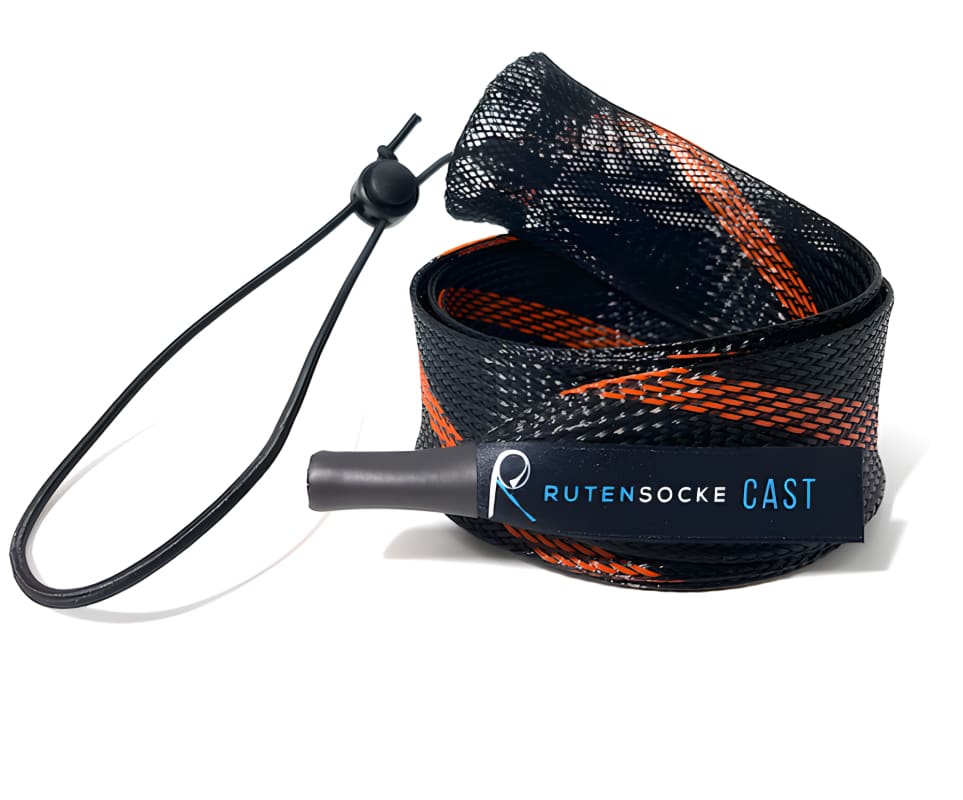 Rutensocke Cast LW (180cmx38mm Rutenschutz für 1-tlg. Ruten bis 2,20m) - Orange-Schwarz