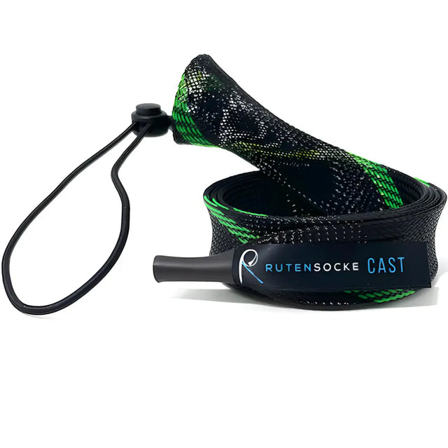 Rutensocke Cast M (160cmx32mm Rutenschutz für 1-tlg. Ruten bis 2m) - Schwarz-Gruen