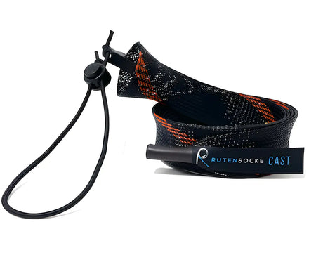Rutensocke Cast M (160cmx32mm Rutenschutz für 1-tlg. Ruten bis 2m) - Schwarz-Orange