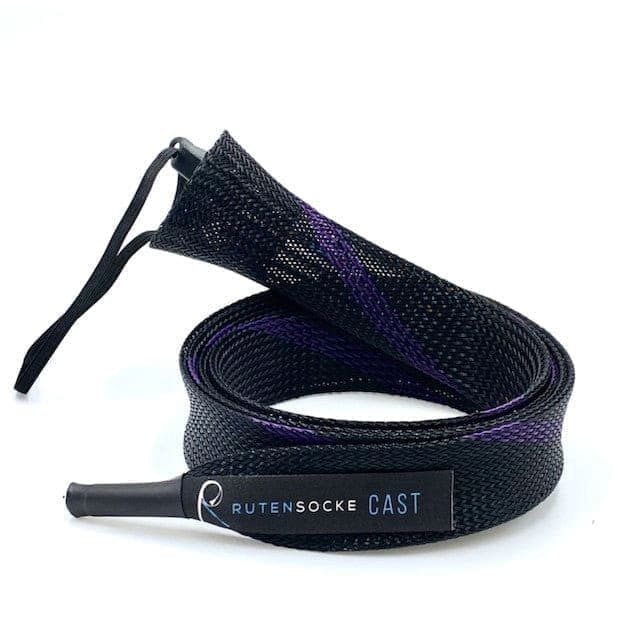 Rutensocke Cast M (160cmx32mm Rutenschutz für Ruten bis 2m) - Violett-Schwarz