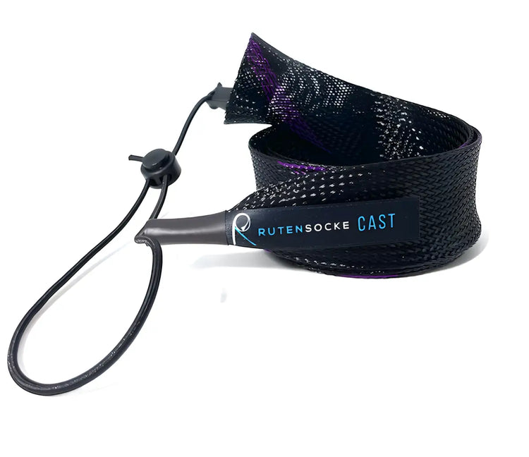 Rutensocke Cast M 2 Teiler (70cmx38mm Rutenschutz für 2 tlg. Ruten bis 220cm) Violett Schwarz