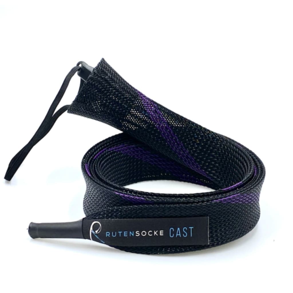 Rutensocke Cast S (140cmx32mm Rutenschutz für Ruten bis 1,8m) - Violett-Schwarz