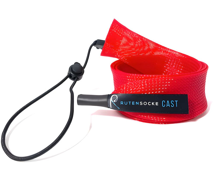 Rutensocke Cast S 2-Teiler (60cmx38mm Rutenschutz für 2-tlg. Ruten bis 200cm) - Rot