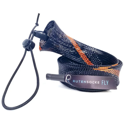 Rutensocke Fly S 2-Teiler (95cmx32mm Rutenschutz für 2(4)-tlg. Ruten bis 2,43m 8ft.) - Schwarz-Orange