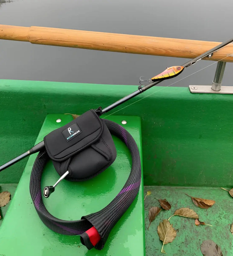 Rutensocke Köderschutz (Lure Wrap) 18cm x 17cm in schwarz und rot