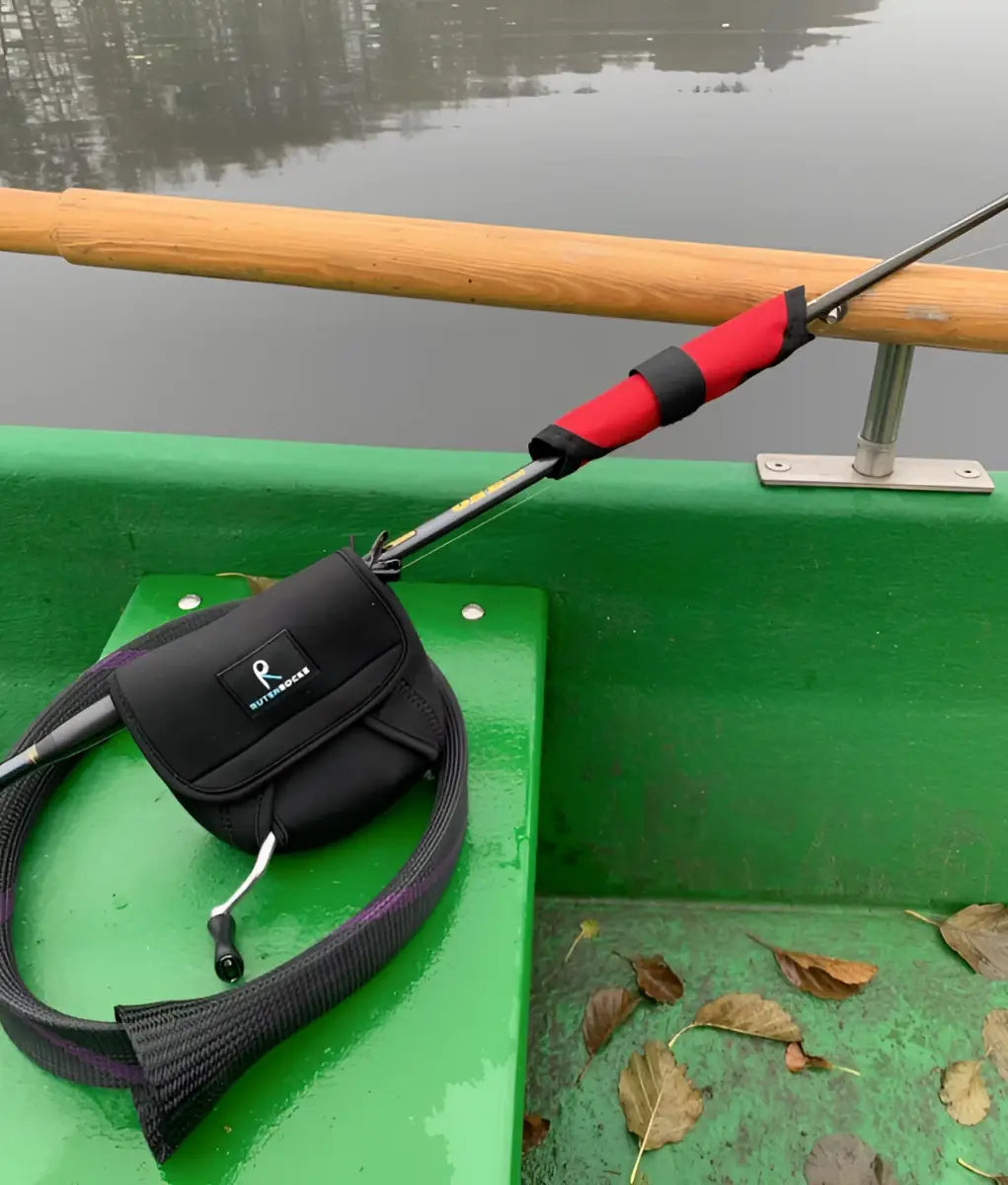 Rutensocke Köderschutz (Lure Wrap) 18cm x 17cm in schwarz und rot