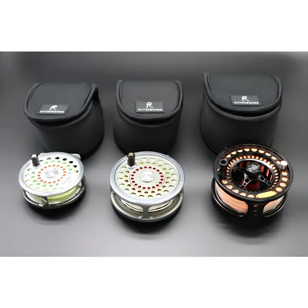 Rutensocke Rollentasche Fly M 3er Pack (Rollenschutz für Fliegenrollen Größe 8 10 / 11cm)