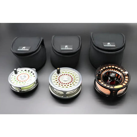 Rutensocke Rollentasche Fly M 3er Pack (Rollenschutz für Fliegenrollen Größe 8-10 / 11cm)