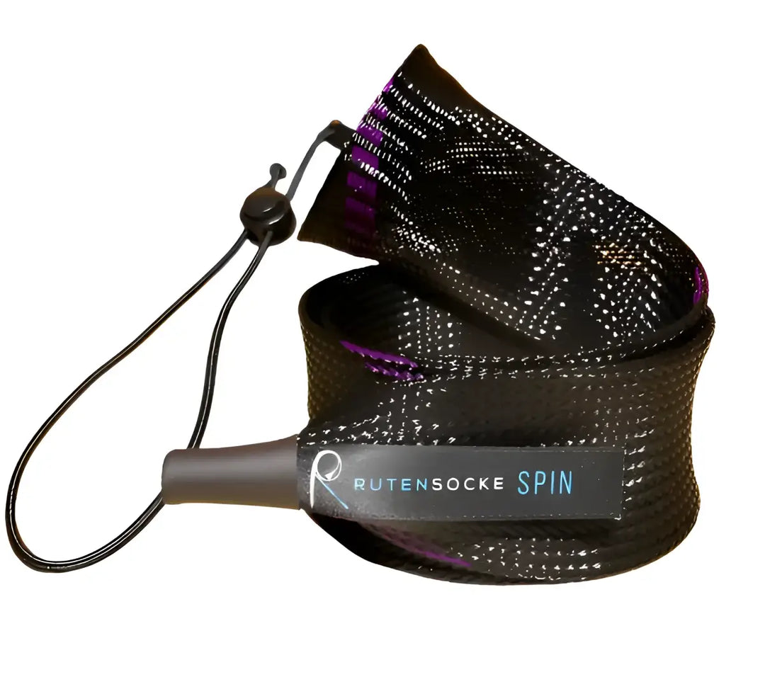 Rutensocke Spin L 2 Teiler (90cmx45mm Rutenschutz für 2 tlg. Ruten bis 270cm) Violett Schwarz