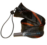 Rutensocke Spin M 2-Teiler (75cmx45mm Rutenschutz für 2-tlg. Ruten bis 240cm) - Schwarz-Orange