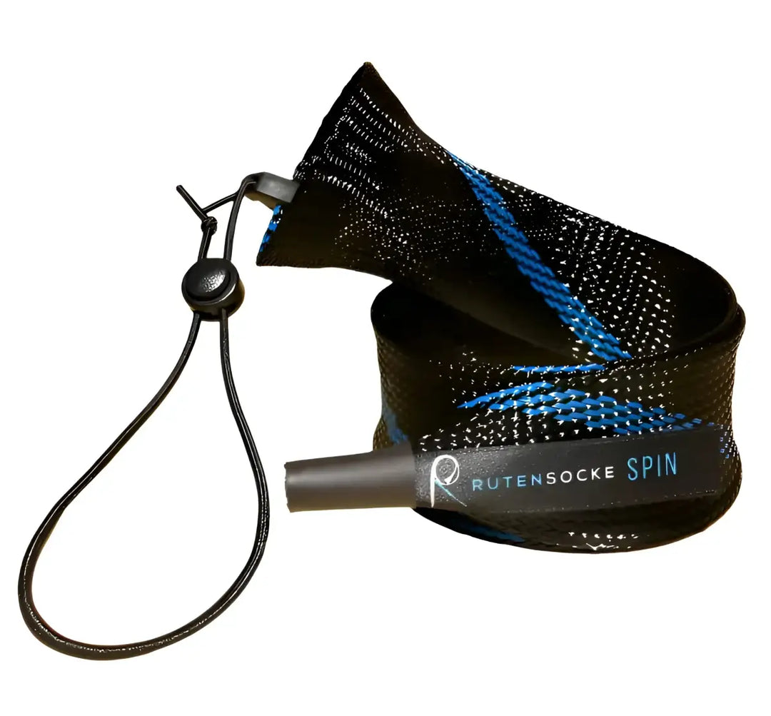 Rutensocke Spin XM 2 Teiler (85cmx45mm Rutenschutz für 2 tlg. Ruten bis 255cm) Blau Schwarz