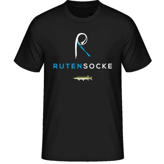 Rutensocke Bio T-Shirt Schwarz optional mit Zielfisch